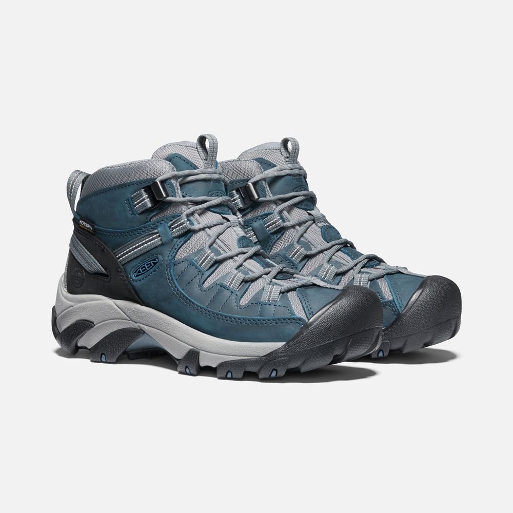 Botas de Seguridad Keen Mexico Azules/Grises - Mujer Targhee Ii Waterproof Mid - KP3085961